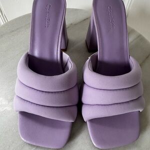 Open Edit Lavender Block Heel Sandals